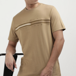 Tommy Hilfiger Block Brand Print Premium Earth Brown Cotton T-shirt